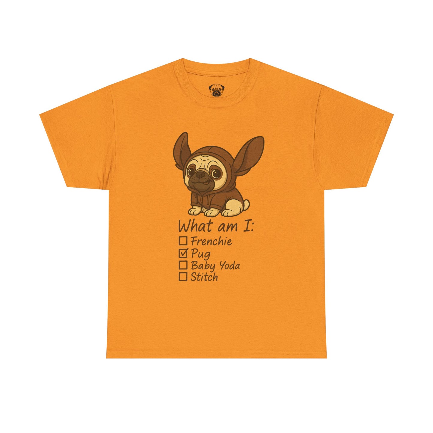 Pug Frenchie or Baby Yoda Tee, Casual Dog Lover's T-Shirt, Halloween Gift for Pet Owners, Funny Friendship Shirt, Unisex Cotton Tee