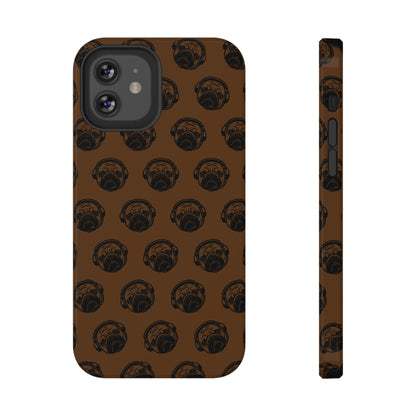 [Brown] Poogstek Logo Stylish Impact-Resistant Phone Case with Cool Headphone Design, Hipster Gift, Fun Phone Accessory, Trendy Tech Case, Unique [...]