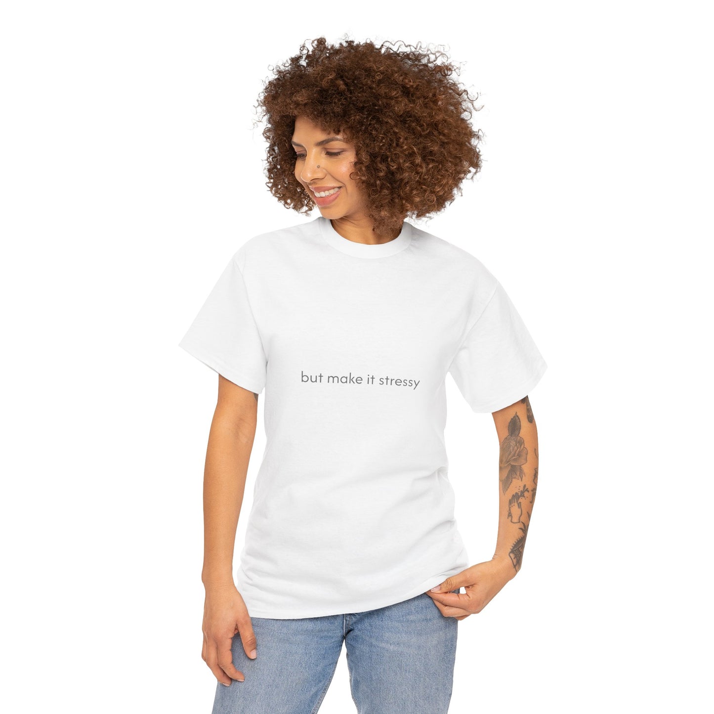 Unisex Typography Humor Tee – Zen but make it stressy