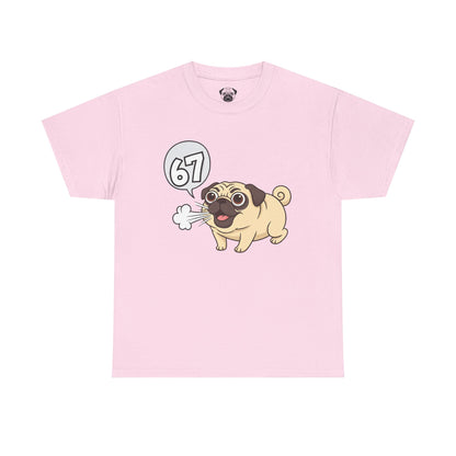Cute Trendy Poogs Pug 67 Tee, Casual Dog Lover's T-Shirt, Gift for Pet Owners, Funny Friendship Shirt, Unisex Cotton Tee