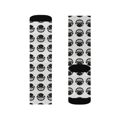 [White] Poogstek Whimsical Sublimation Socks, Cozy Gift for Friends, Fun Fashion Accessory, Everyday Wear, Unique Patterned Socks
