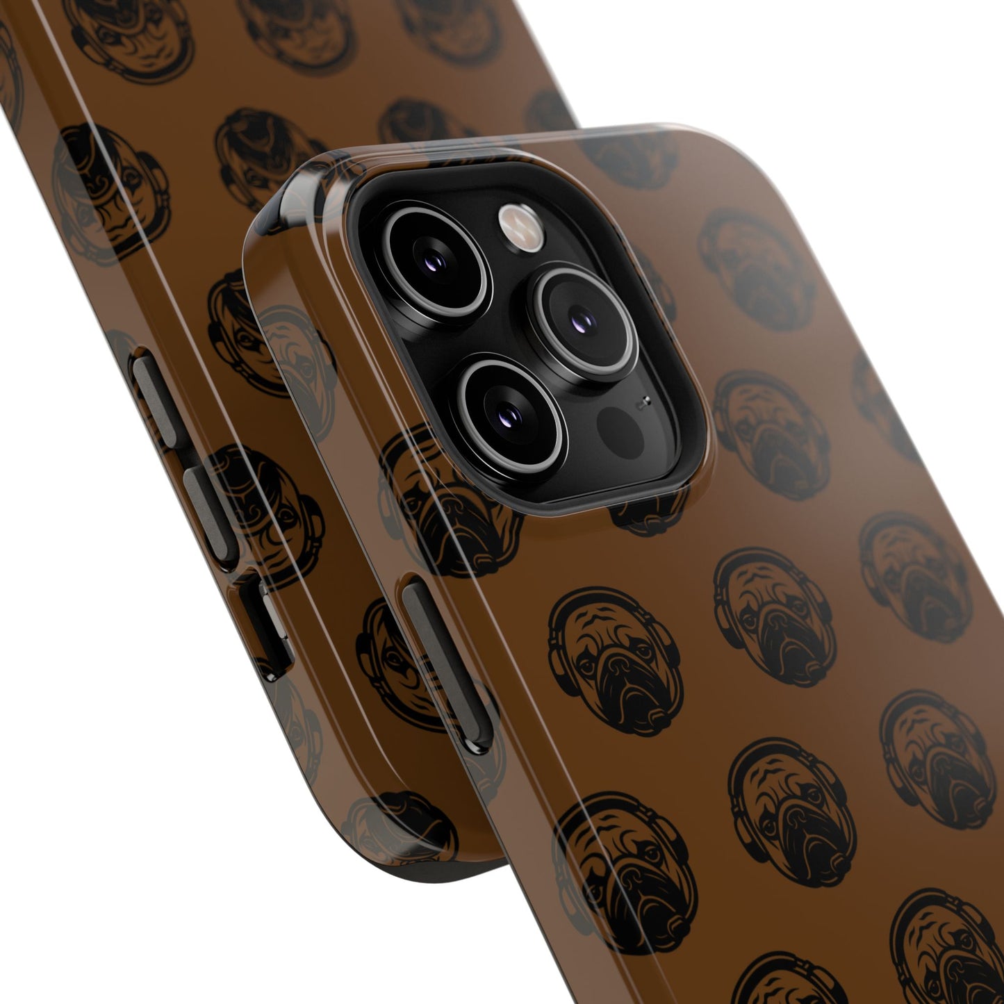[Brown] Poogstek Logo Stylish Impact-Resistant Phone Case with Cool Headphone Design, Hipster Gift, Fun Phone Accessory, Trendy Tech Case, Unique [...]