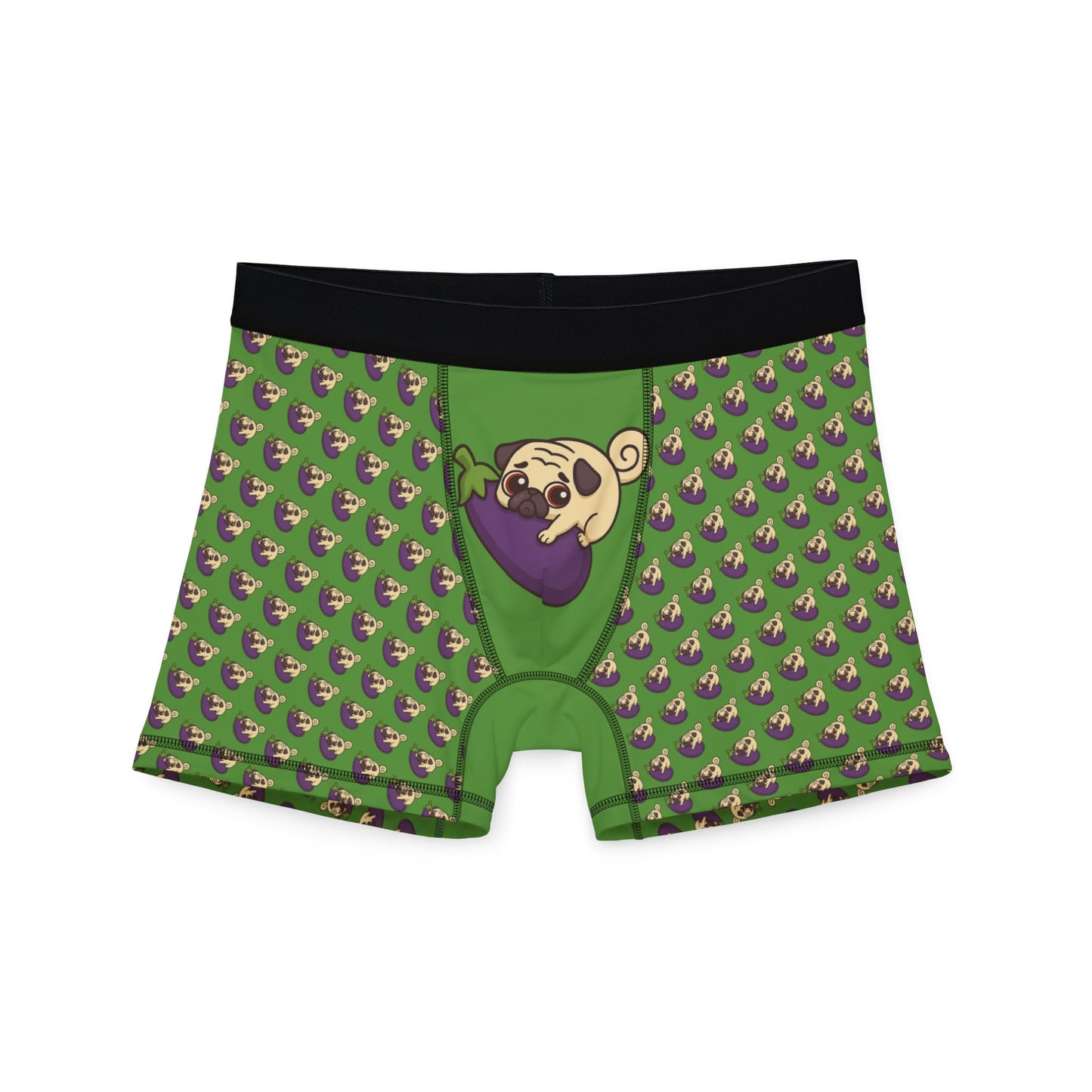Whimsical Pug-Themed Men's Boxers, Fun Underwear for Dog Lovers, Unique Gifts, AOP Printed Boxers, Playful Everyday Comfort