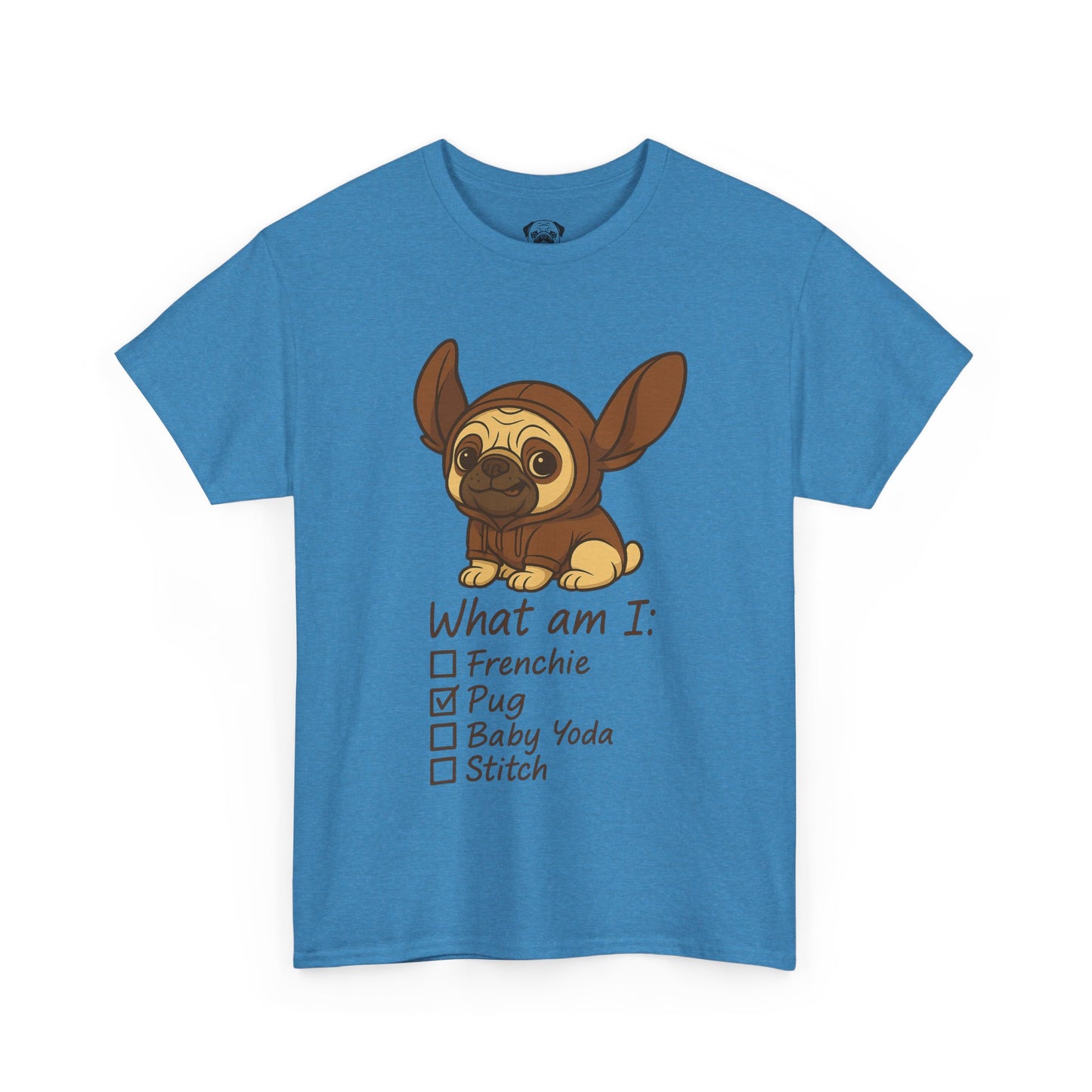 Pug Frenchie or Baby Yoda Tee, Casual Dog Lover's T-Shirt, Halloween Gift for Pet Owners, Funny Friendship Shirt, Unisex Cotton Tee