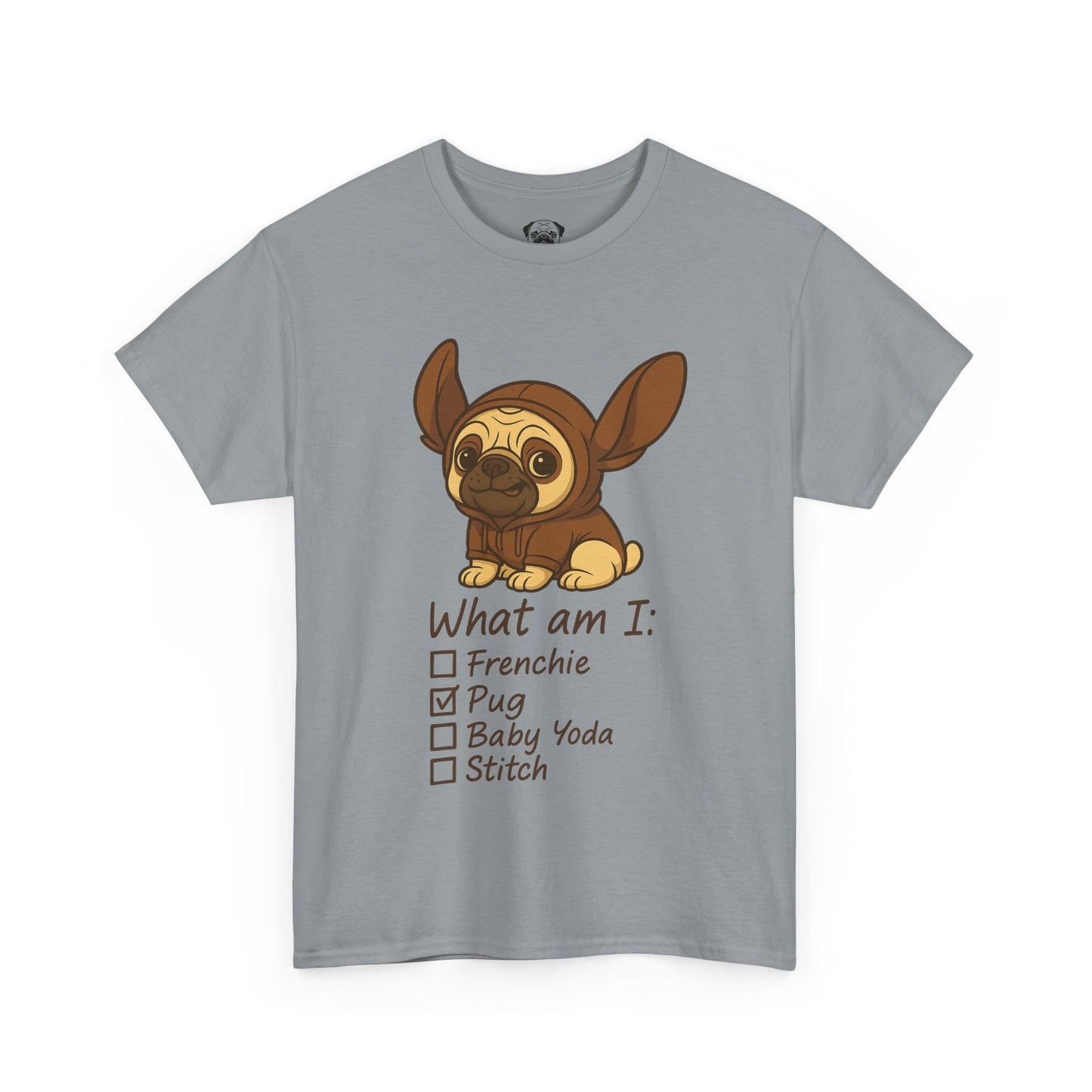 Pug Frenchie or Baby Yoda Tee, Casual Dog Lover's T-Shirt, Halloween Gift for Pet Owners, Funny Friendship Shirt, Unisex Cotton Tee
