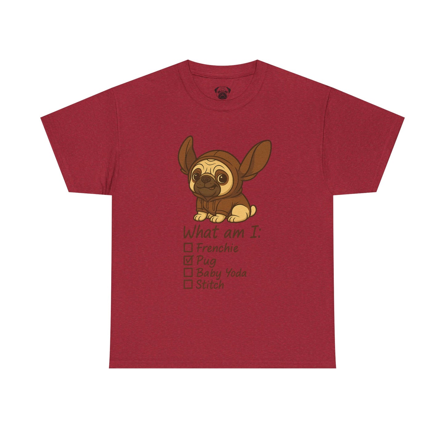 Pug Frenchie or Baby Yoda Tee, Casual Dog Lover's T-Shirt, Halloween Gift for Pet Owners, Funny Friendship Shirt, Unisex Cotton Tee