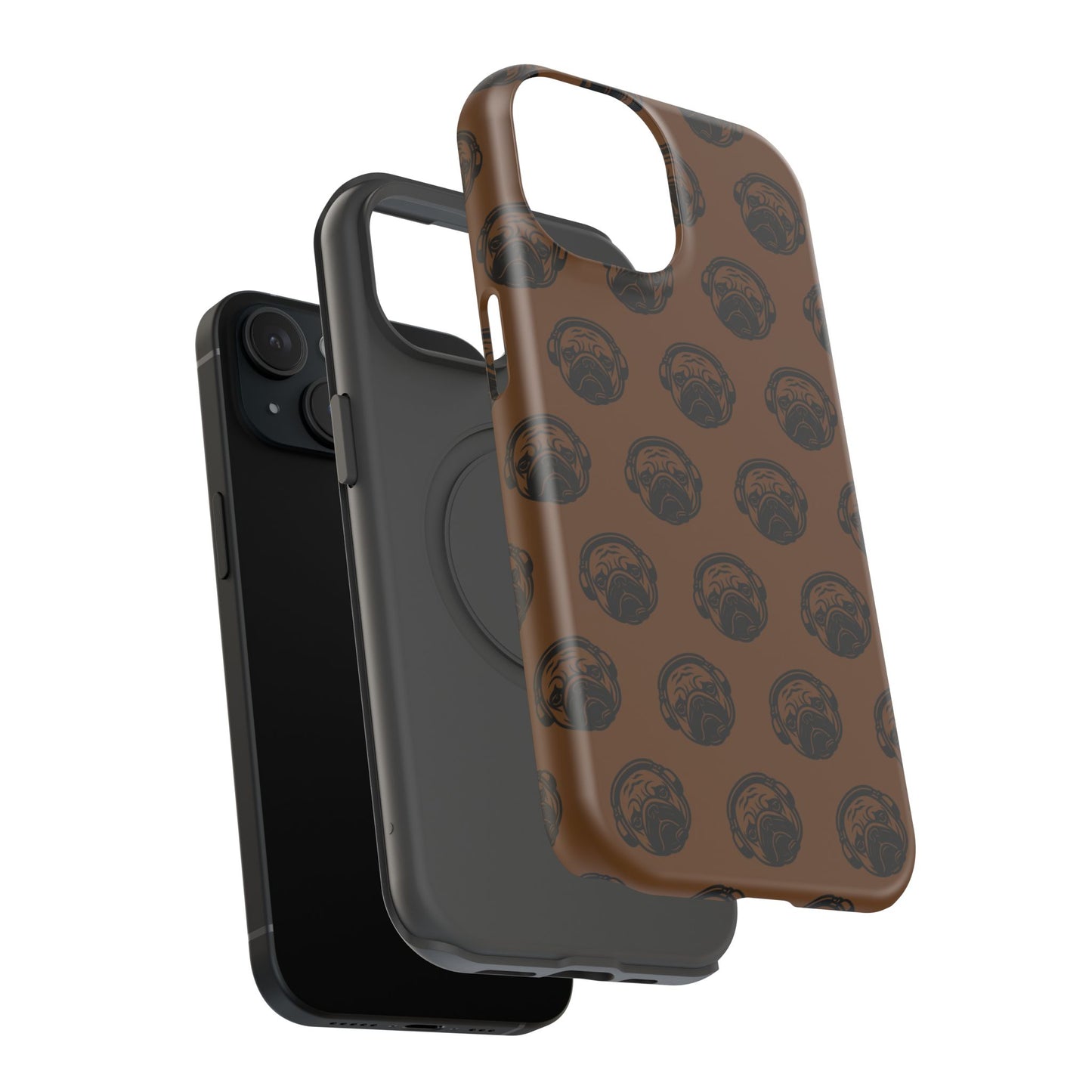 [Brown] Poogstek Logo Stylish Impact-Resistant Phone Case with Cool Headphone Design, Hipster Gift, Fun Phone Accessory, Trendy Tech Case, Unique [...]