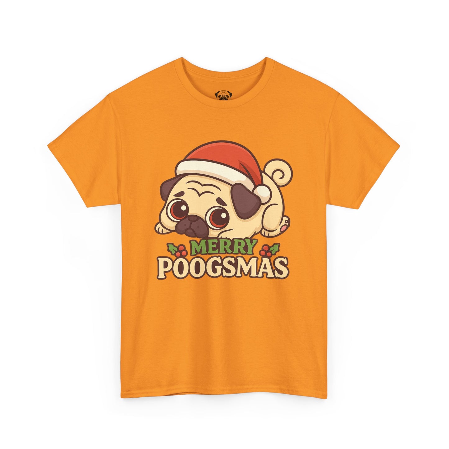 Cute Merry Poogsmas Pug Tee, Casual Dog Lover's T-Shirt, Christmas Gift for Pet Owners, Funny Friendship Shirt, Unisex Cotton Tee