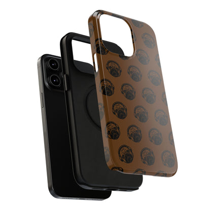 [Brown] Poogstek Logo Stylish Impact-Resistant Phone Case with Cool Headphone Design, Hipster Gift, Fun Phone Accessory, Trendy Tech Case, Unique [...]