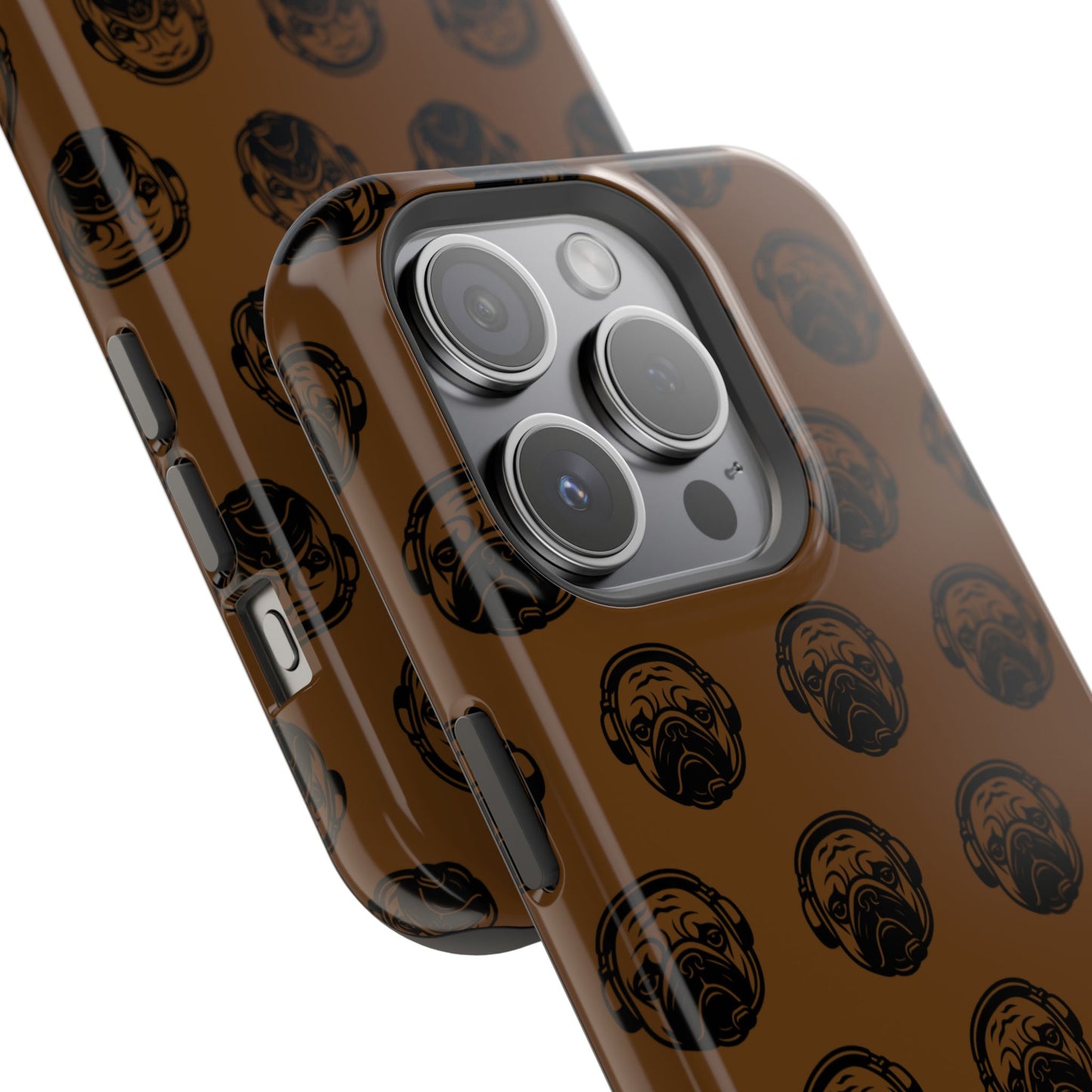 [Brown] Poogstek Logo Stylish Impact-Resistant Phone Case with Cool Headphone Design, Hipster Gift, Fun Phone Accessory, Trendy Tech Case, Unique [...]
