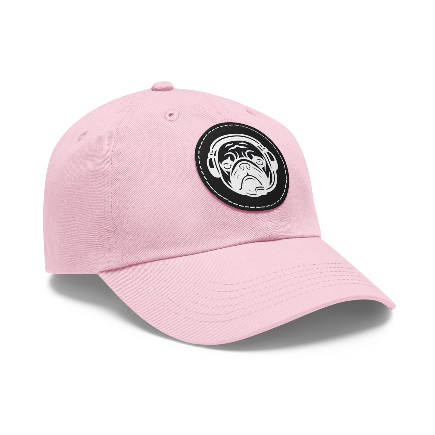 [Pink] Unisex Poogstek Hat with Leather Patch, Cute Pet Lover Cap, Gift for Dog Owners, Adjustable Baseball Cap, Fun Casual Headwear