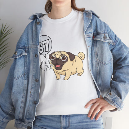 Cute Trendy Poogs Pug 67 Tee, Casual Dog Lover's T-Shirt, Gift for Pet Owners, Funny Friendship Shirt, Unisex Cotton Tee
