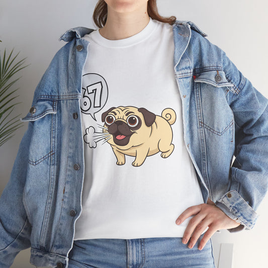 Cute Trendy Poogs Pug 67 Tee, Casual Dog Lover's T-Shirt, Gift for Pet Owners, Funny Friendship Shirt, Unisex Cotton Tee