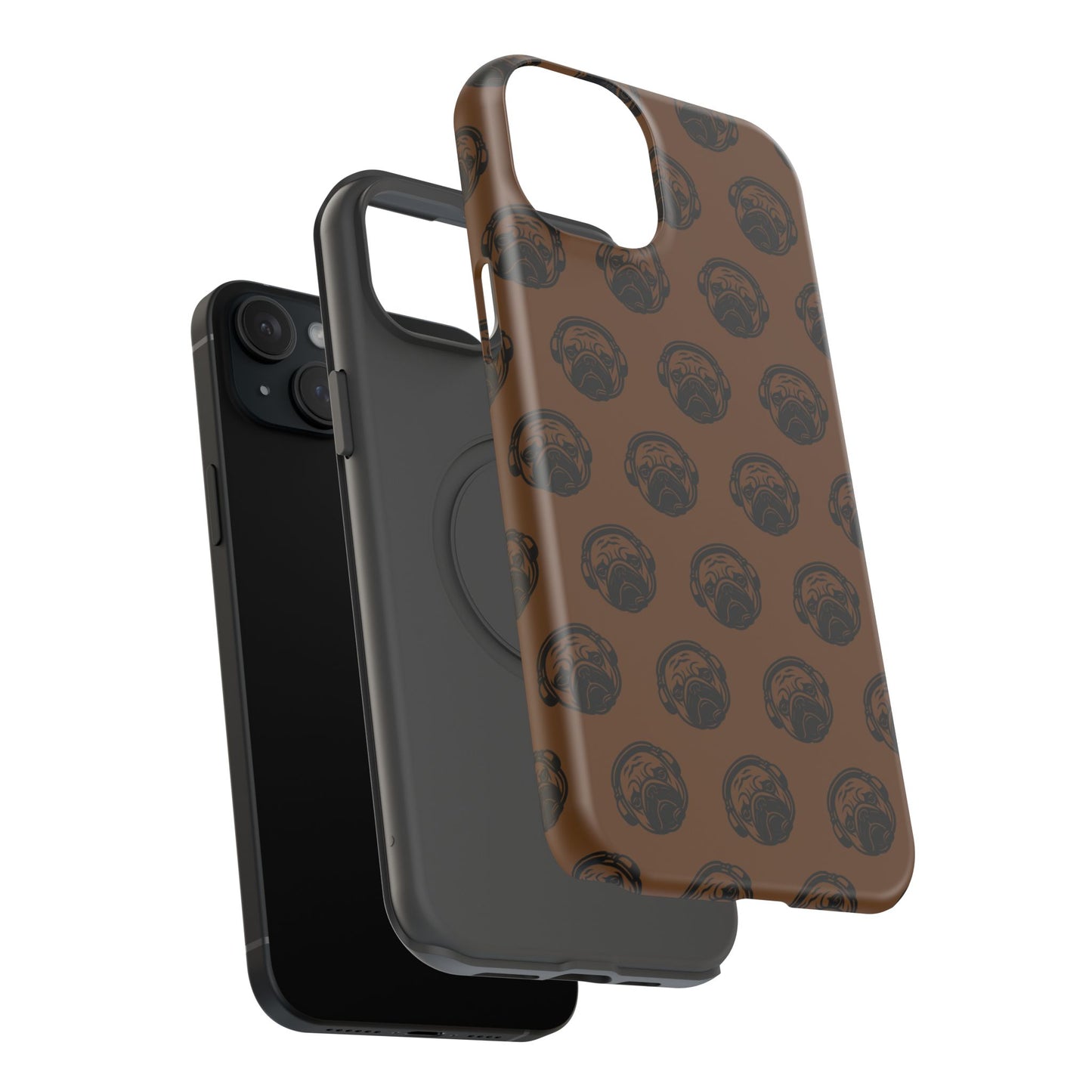 [Brown] Poogstek Logo Stylish Impact-Resistant Phone Case with Cool Headphone Design, Hipster Gift, Fun Phone Accessory, Trendy Tech Case, Unique [...]