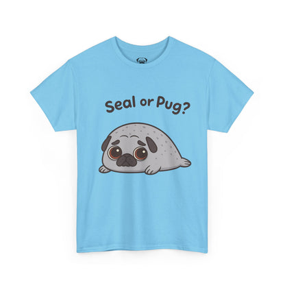 Cute Pug or Seal Tee, Casual Dog Lover's T-Shirt, Gift for Pet Owners, Funny Friendship Shirt, Unisex Cotton Tee