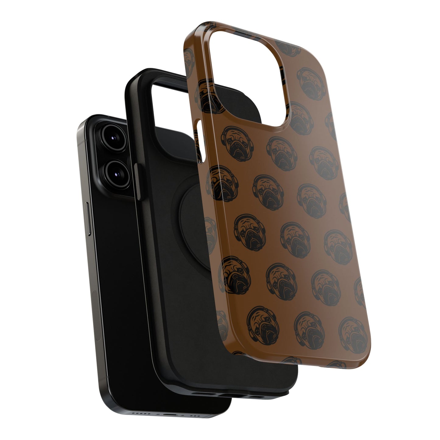 [Brown] Poogstek Logo Stylish Impact-Resistant Phone Case with Cool Headphone Design, Hipster Gift, Fun Phone Accessory, Trendy Tech Case, Unique [...]