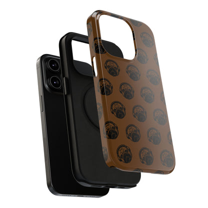 [Brown] Poogstek Logo Stylish Impact-Resistant Phone Case with Cool Headphone Design, Hipster Gift, Fun Phone Accessory, Trendy Tech Case, Unique [...]