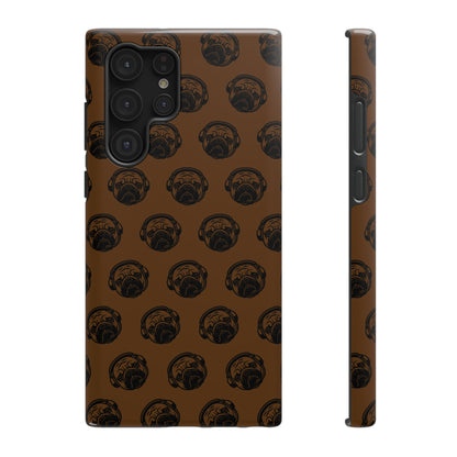 [Brown] Poogstek Logo Stylish Impact-Resistant Phone Case with Cool Headphone Design, Hipster Gift, Fun Phone Accessory, Trendy Tech Case, Unique [...]