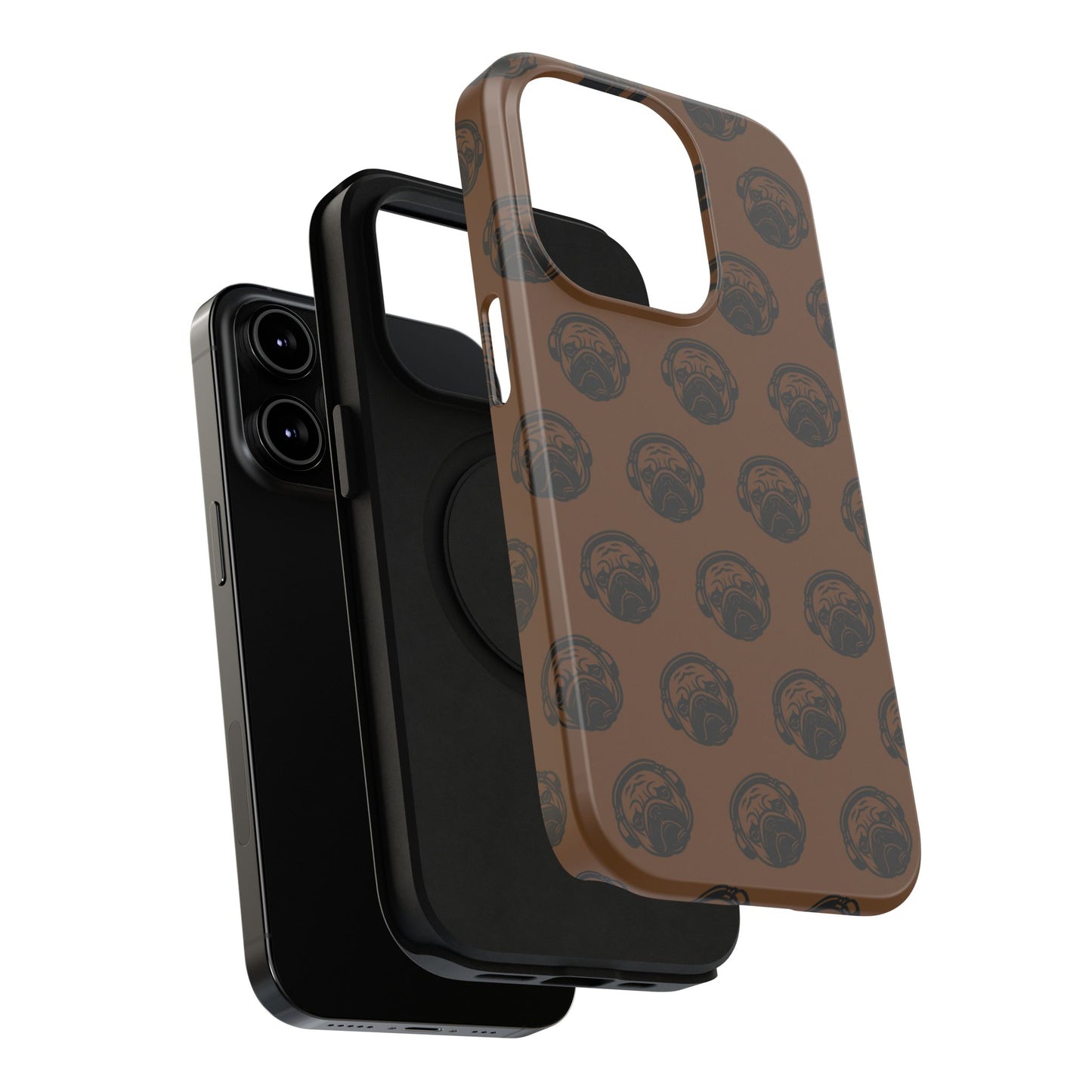 [Brown] Poogstek Logo Stylish Impact-Resistant Phone Case with Cool Headphone Design, Hipster Gift, Fun Phone Accessory, Trendy Tech Case, Unique [...]