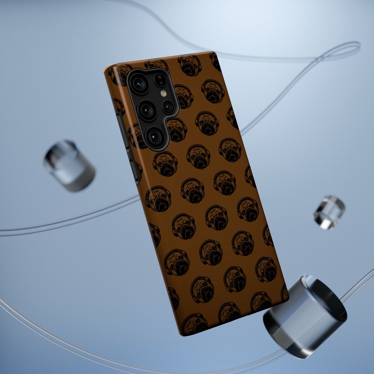 [Brown] Poogstek Logo Stylish Impact-Resistant Phone Case with Cool Headphone Design, Hipster Gift, Fun Phone Accessory, Trendy Tech Case, Unique [...]