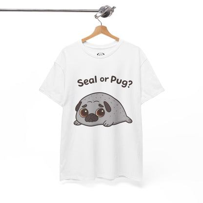 Cute Pug or Seal Tee, Casual Dog Lover's T-Shirt, Gift for Pet Owners, Funny Friendship Shirt, Unisex Cotton Tee