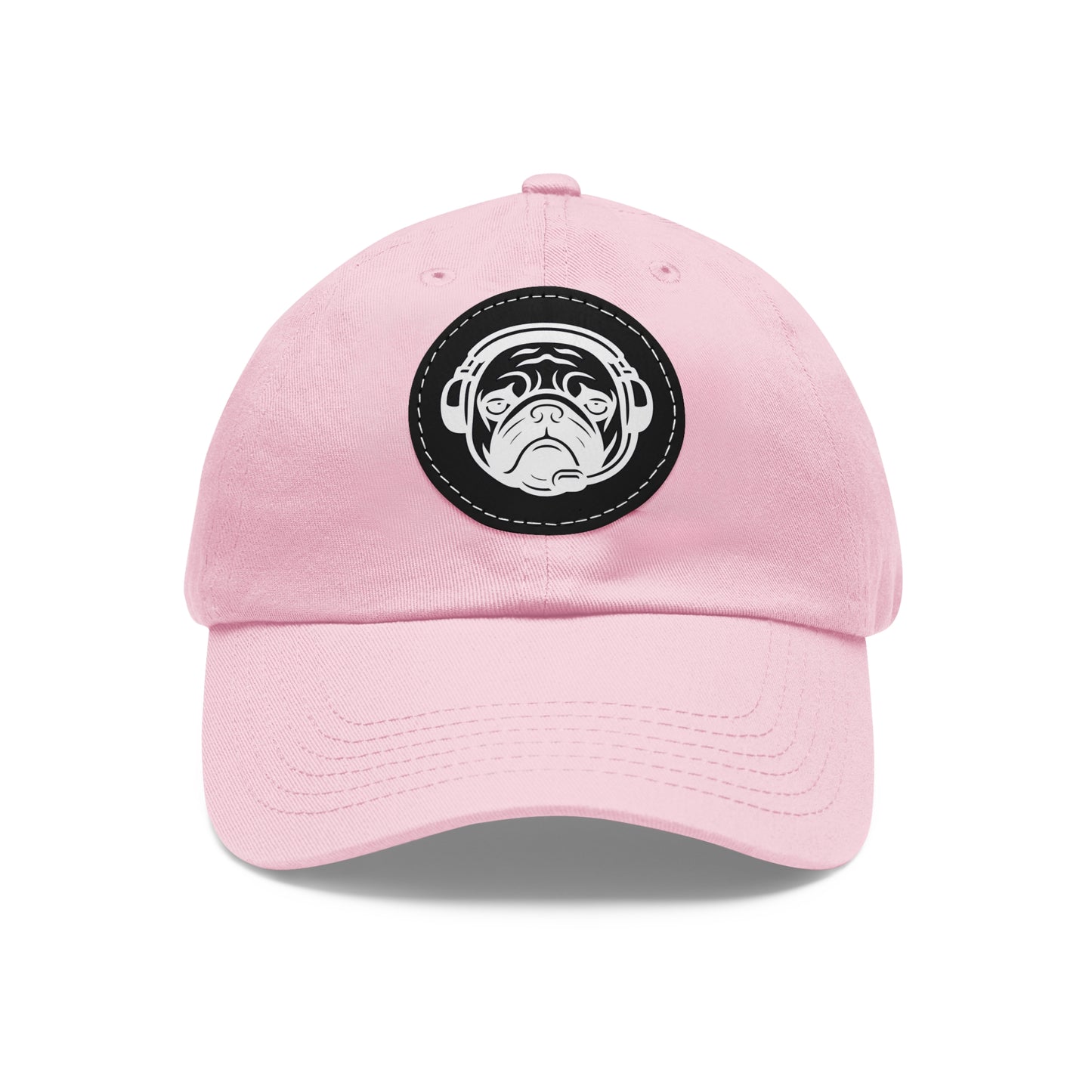[Pink] Unisex Poogstek Hat with Leather Patch, Cute Pet Lover Cap, Gift for Dog Owners, Adjustable Baseball Cap, Fun Casual Headwear