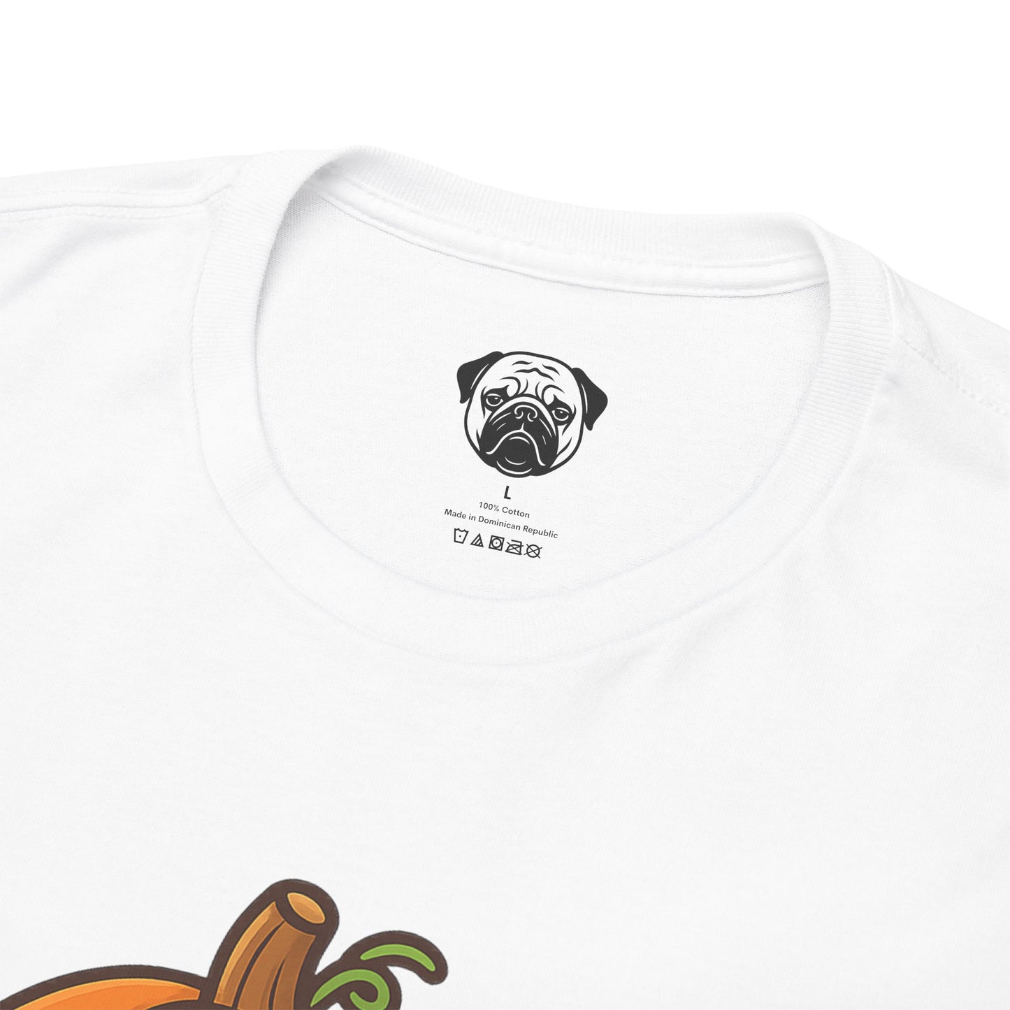 Cute Halloween Pumpkin Pug Tee, Casual Dog Lover's T-Shirt, Halloween Gift for Pet Owners, Funny Friendship Shirt, Unisex Cotton Tee