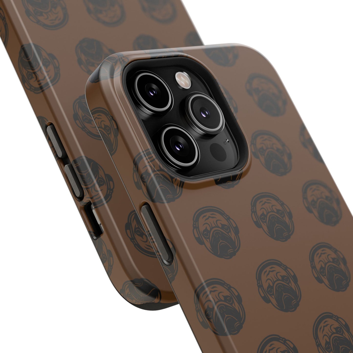 [Brown] Poogstek Logo Stylish Impact-Resistant Phone Case with Cool Headphone Design, Hipster Gift, Fun Phone Accessory, Trendy Tech Case, Unique [...]
