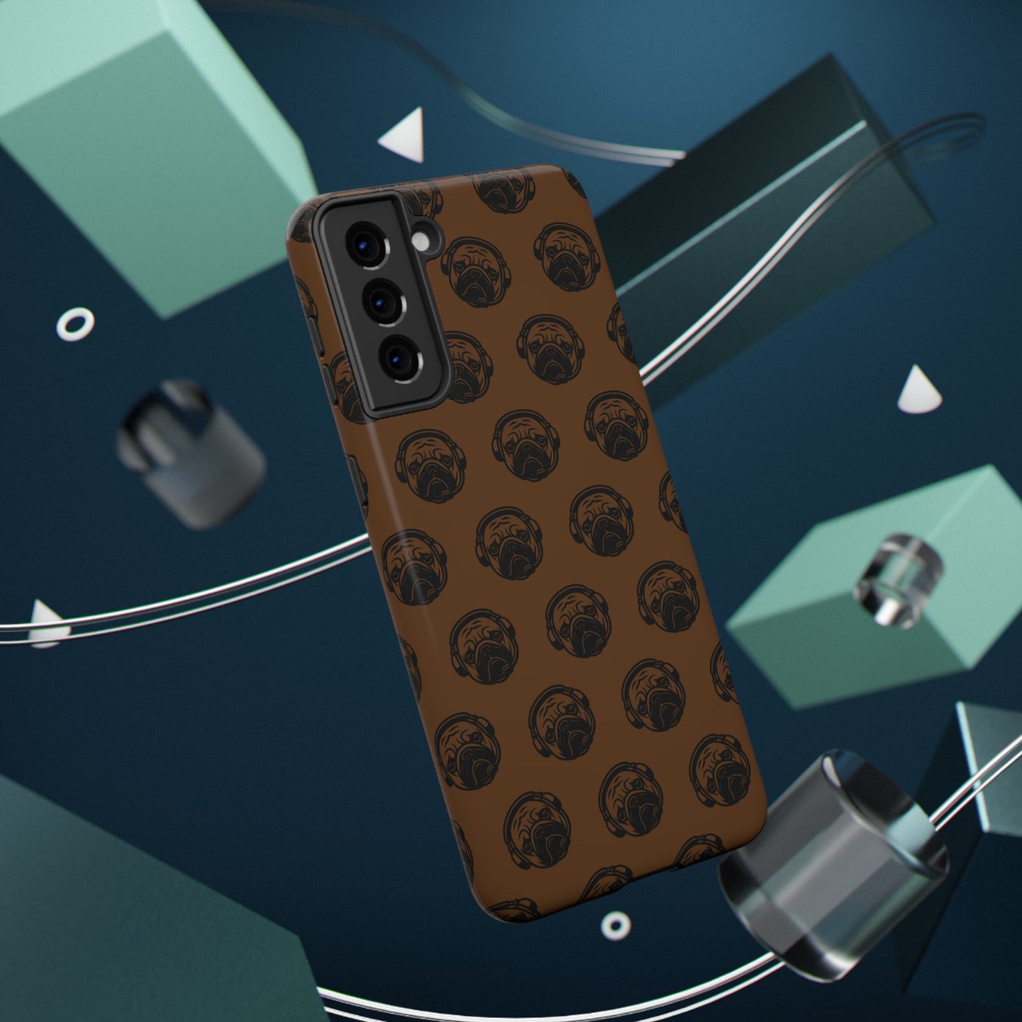 [Brown] Poogstek Logo Stylish Impact-Resistant Phone Case with Cool Headphone Design, Hipster Gift, Fun Phone Accessory, Trendy Tech Case, Unique [...]