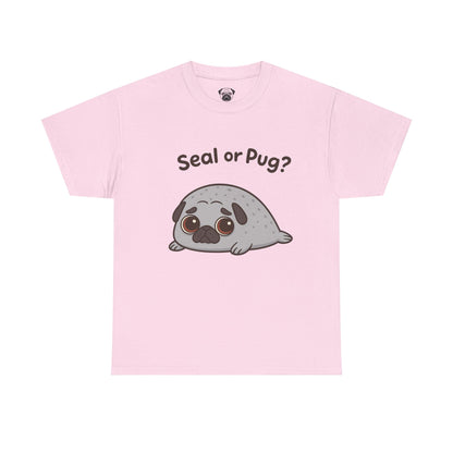 Cute Pug or Seal Tee, Casual Dog Lover's T-Shirt, Gift for Pet Owners, Funny Friendship Shirt, Unisex Cotton Tee
