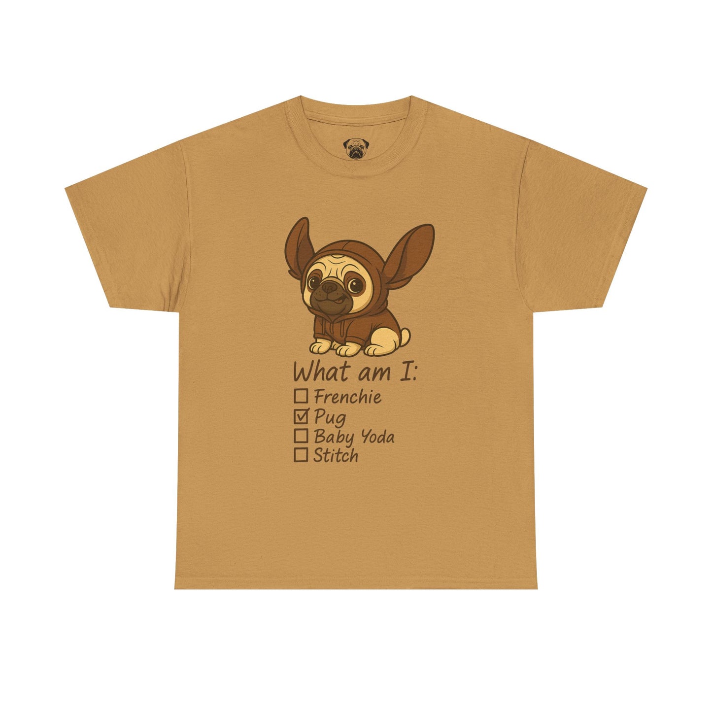 Pug Frenchie or Baby Yoda Tee, Casual Dog Lover's T-Shirt, Halloween Gift for Pet Owners, Funny Friendship Shirt, Unisex Cotton Tee