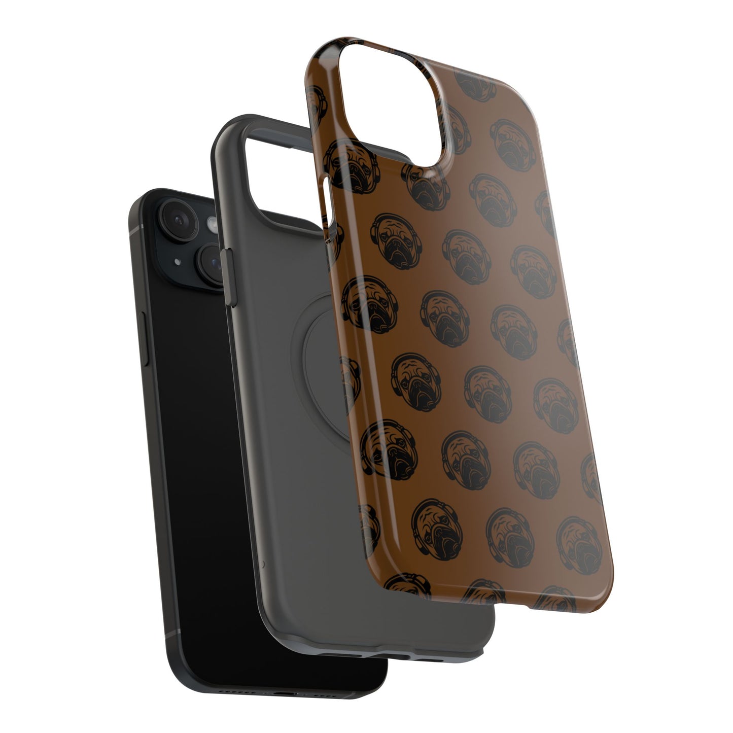 [Brown] Poogstek Logo Stylish Impact-Resistant Phone Case with Cool Headphone Design, Hipster Gift, Fun Phone Accessory, Trendy Tech Case, Unique [...]