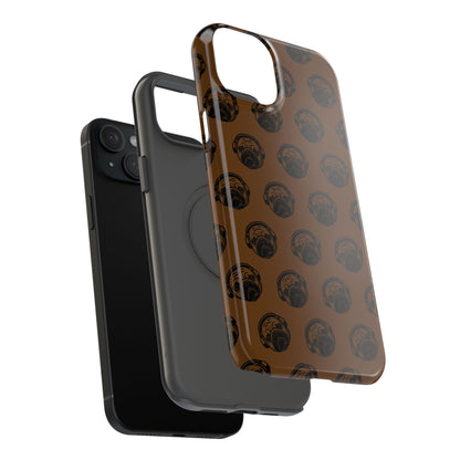 [Brown] Poogstek Logo Stylish Impact-Resistant Phone Case with Cool Headphone Design, Hipster Gift, Fun Phone Accessory, Trendy Tech Case, Unique [...]