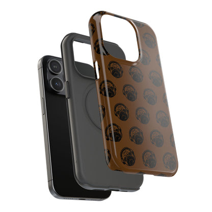 [Brown] Poogstek Logo Stylish Impact-Resistant Phone Case with Cool Headphone Design, Hipster Gift, Fun Phone Accessory, Trendy Tech Case, Unique [...]