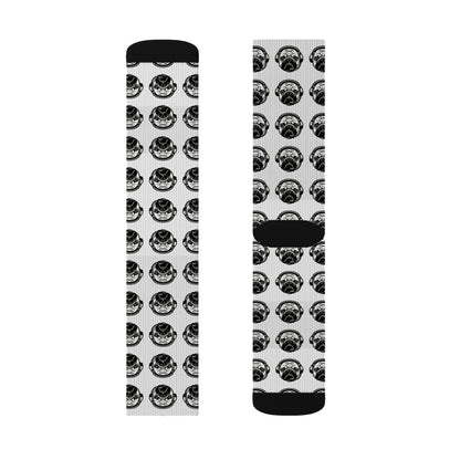 [White] Poogstek Whimsical Sublimation Socks, Cozy Gift for Friends, Fun Fashion Accessory, Everyday Wear, Unique Patterned Socks
