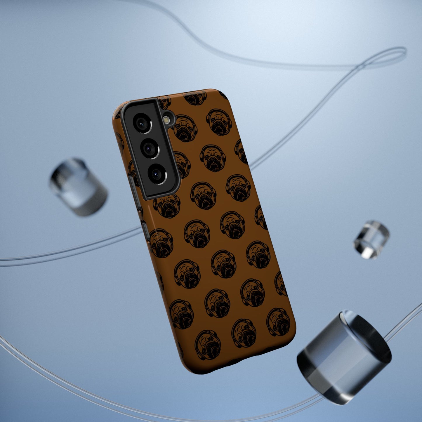 [Brown] Poogstek Logo Stylish Impact-Resistant Phone Case with Cool Headphone Design, Hipster Gift, Fun Phone Accessory, Trendy Tech Case, Unique [...]