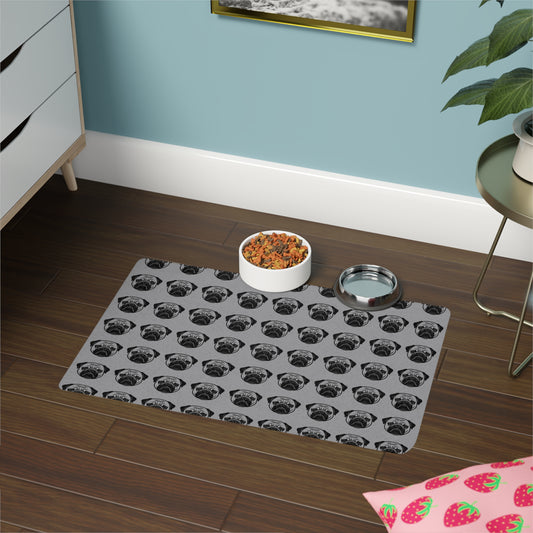 Poogs Print Pet Food Mat - Dog Bowl Placemat, Animal Lover Gift, Dog Supplies, Cute Pet Accessories, Modern Home Decor